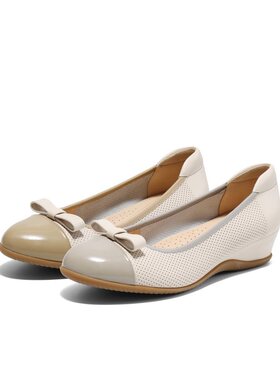 百丽浅口单鞋子女2025春季新款上班不累脚真皮软底鞋D3T1DAQ5