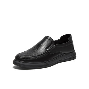 商务男休闲皮鞋 百思图2025秋季 一脚蹬乐福鞋 商场同款 ESW22CM5 新款