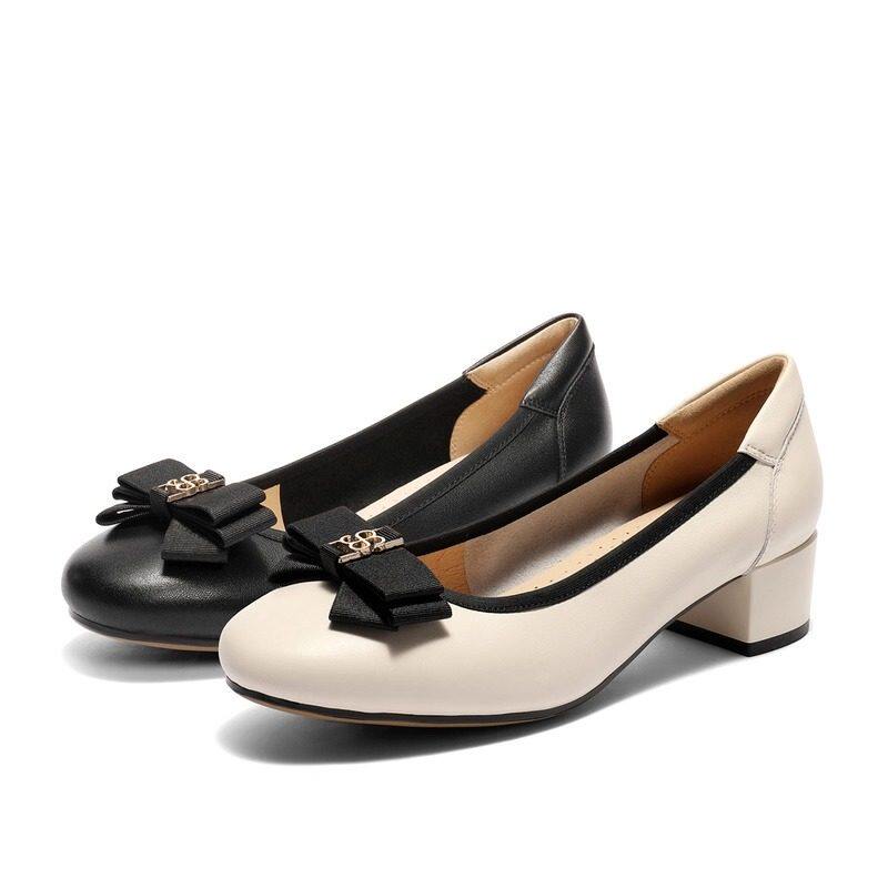 专柜正品森达2025秋季新款女鞋通勤鞋气质粗跟浅口单鞋XNX01CQ5