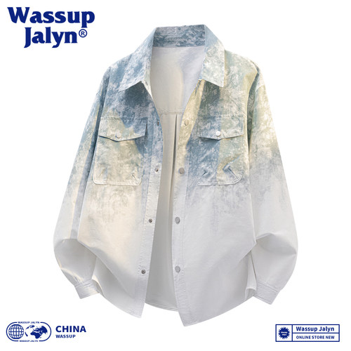 WASSUPJALYN渐变长袖衬衫男