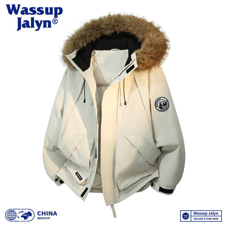 WASSUP JALYN工装毛领座山雕羽绒棉服男女秋冬季连帽加厚棉衣外套,男装,棉衣,淘宝优惠券,粉丝福利购,淘宝优惠卷