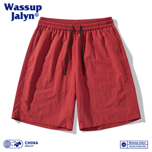 WASSUP JALYN日系休闲短裤男款夏季潮牌沙滩裤冰丝速干五分裤子男