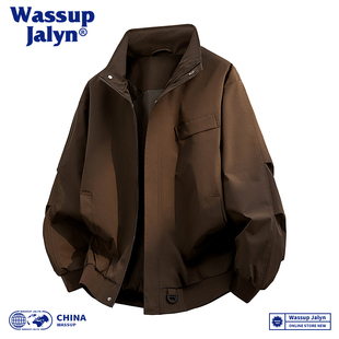 WASSUP JALYN美式工装立领夹克男款春秋季高级感宽松休闲潮牌外套