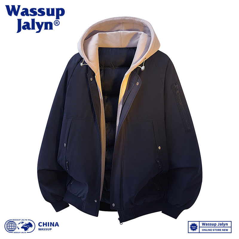 WASSUP JALYN羽绒棉服男女冬季加厚保暖韩系棉袄假两件棉衣外套潮