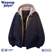 WASSUP JALYN羽绒棉服男女冬季 加厚保暖韩系棉袄假两件棉衣外套潮