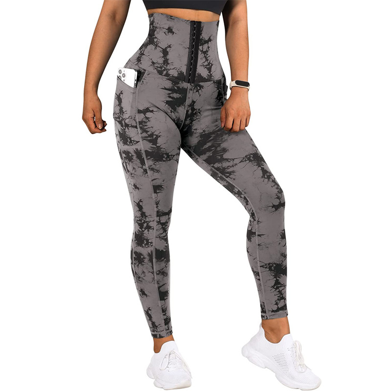 Sport plus-size patchwork print leggings  运动大码拼接打底裤