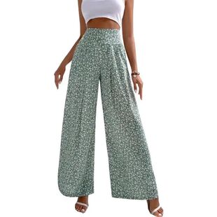 casual women 碎花休闲宽松长裤 Floral pants for waist 女 loose