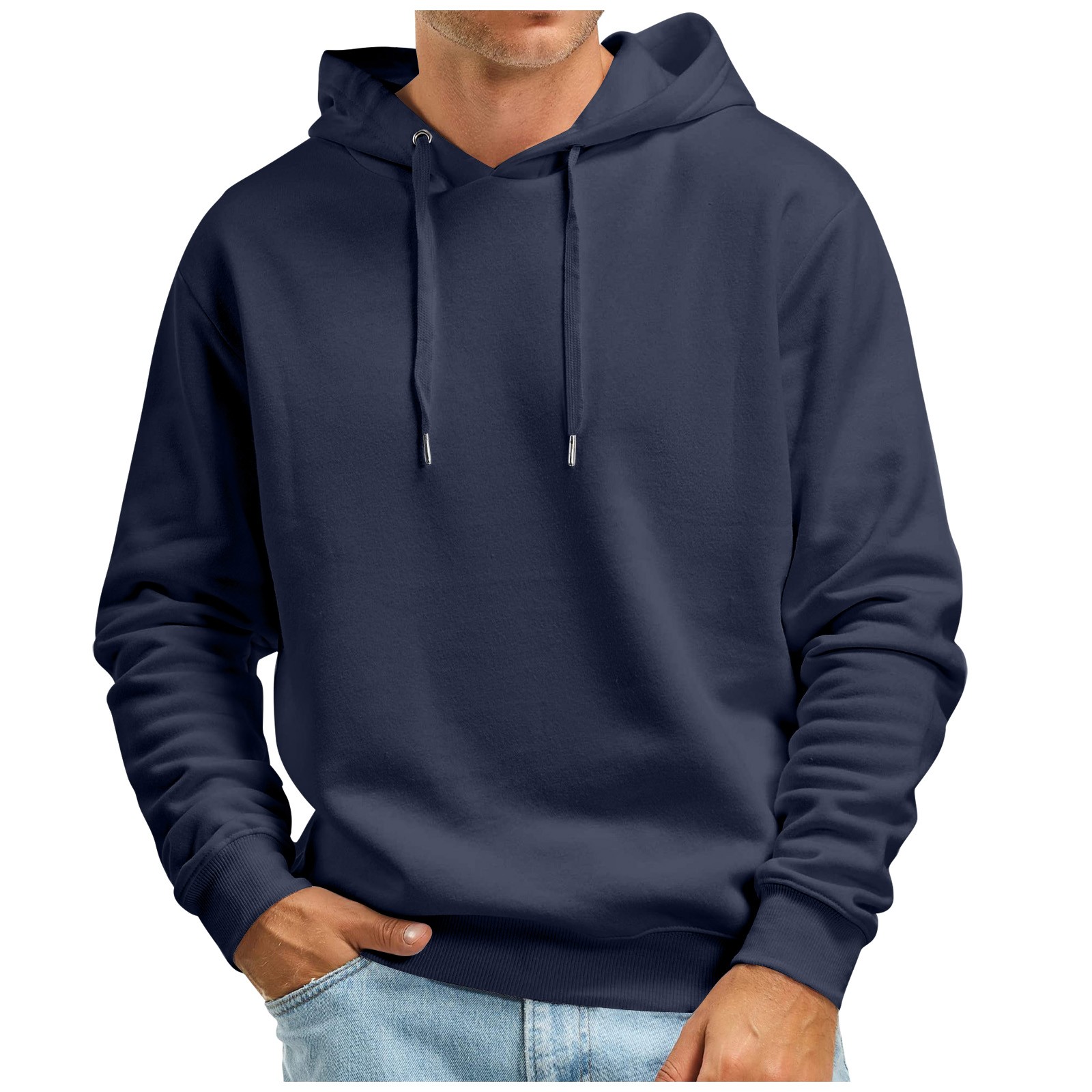 休闲加绒套头长套头长袖连帽衫