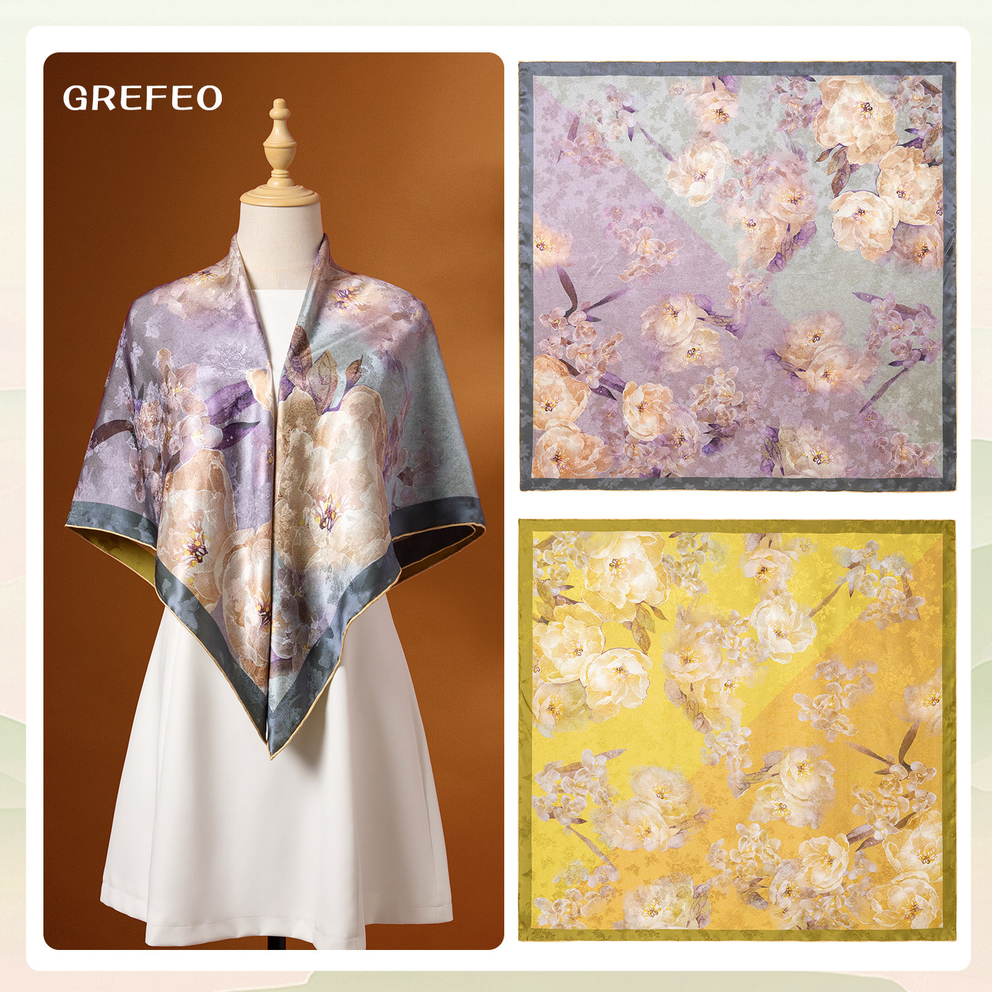 双面真丝丝巾女方巾2026新款高档丝绸桑蚕丝妈妈生日礼物围巾送礼