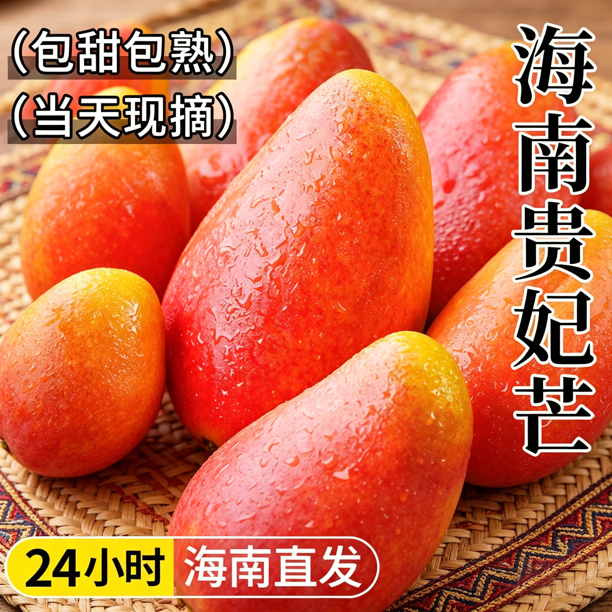 海南贵妃芒正宗新鲜热带水果特产当季整箱树上熟现摘多汁芒果包邮