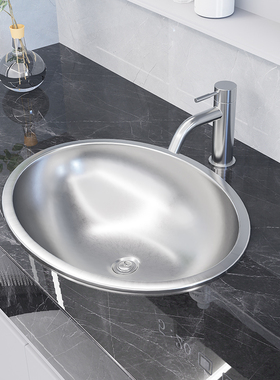 304不锈钢台下盆卫生间浴室水槽台上盆单盆洗脸盆洗手池洗手盆