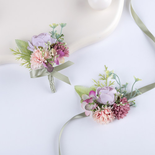 森系仿真伴娘手腕花新娘姐妹手花