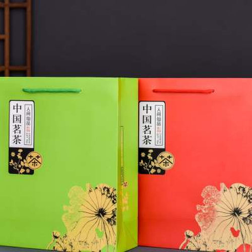 红茶绿茶散茶一斤装茶叶包装手提袋白卡J纸礼品袋子铁罐子外袋红