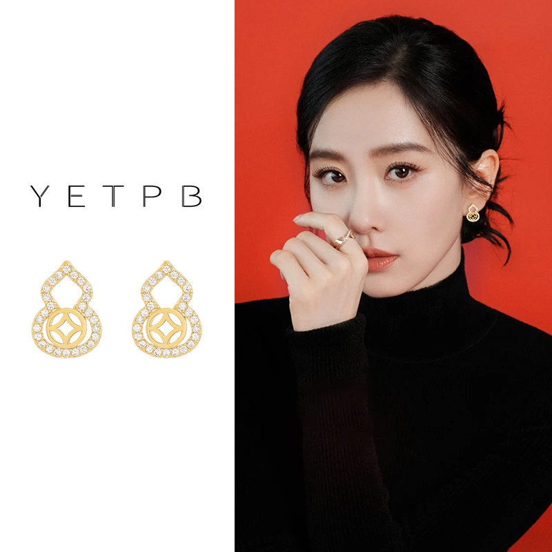 金色葫芦软垫耳夹女无耳洞新款