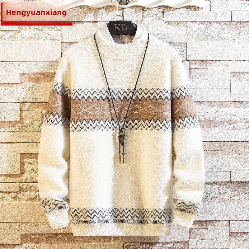 恒源祥新款毛衣男冬季加厚保暖水貂绒线衣潮流帅气学生针织羊毛衫,男装,针织衫/毛衣,淘宝优惠券,粉丝福利购,淘宝优惠卷