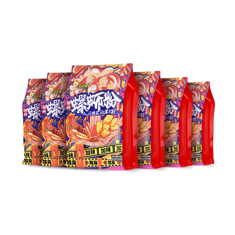 毛毛姐专属好欢螺柳州螺蛳粉加辣加臭400g*6袋正宗螺蛳粉米粉