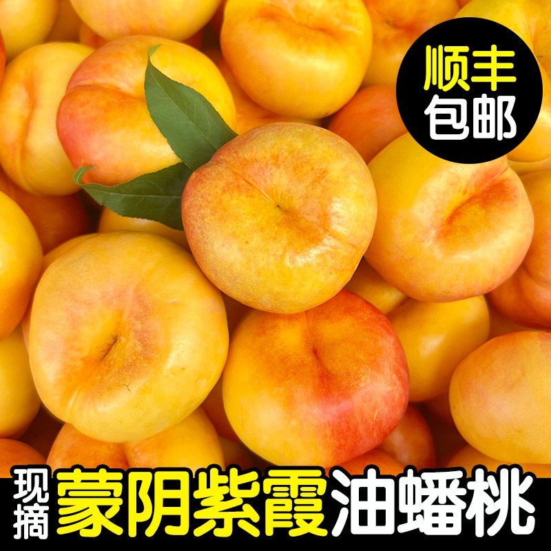 山东蒙阴油蟠桃紫霞彩虹油蟠桃芒果蟠桃3-4.5斤新鲜水果当季应季