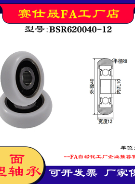 【赛仕晟】外球面包塑轴承BSR620040-12高品质尼龙滑轮 高耐磨滚