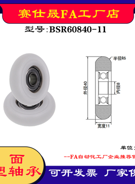 【赛仕晟】外球面包塑轴承BSR60840-11高品质尼龙滑轮 高耐磨滚轮