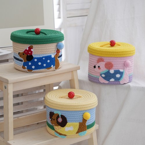 腊肠狗桌面礼盒收纳篮