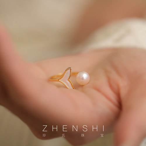 天然淡水珍珠戒指女款