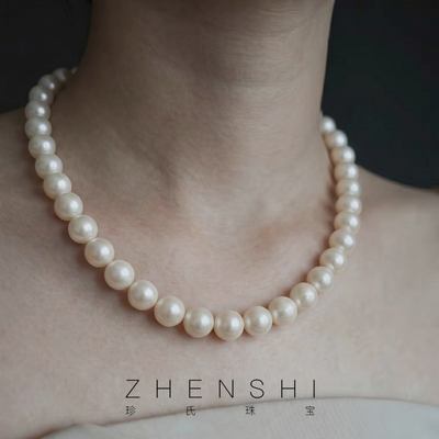 珍氏珠宝天然淡水珍珠项链女款 925银温婉精致气质满串妈妈链颈饰