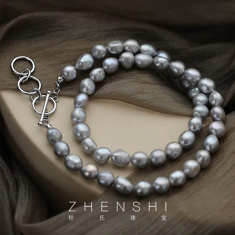 天然淡水巴洛克珍珠项链女