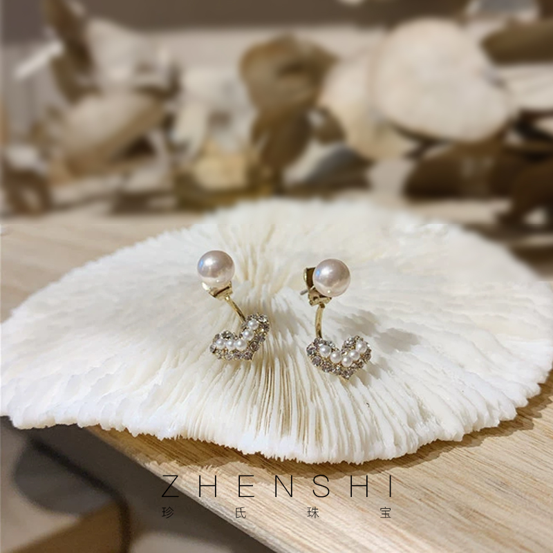 天然淡水珍珠耳钉女款