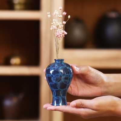 功德坊 中式全铜小花瓶家居摆件客厅插花简约茶桌餐桌小号装饰品