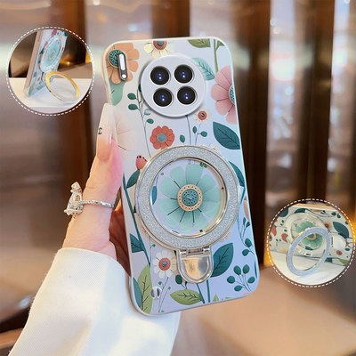 适用华为mate30/40花花草草mate50pro/60pro+超薄无边框p30/p40pro手机壳p50e/p60小清新pura70/70pro带支架