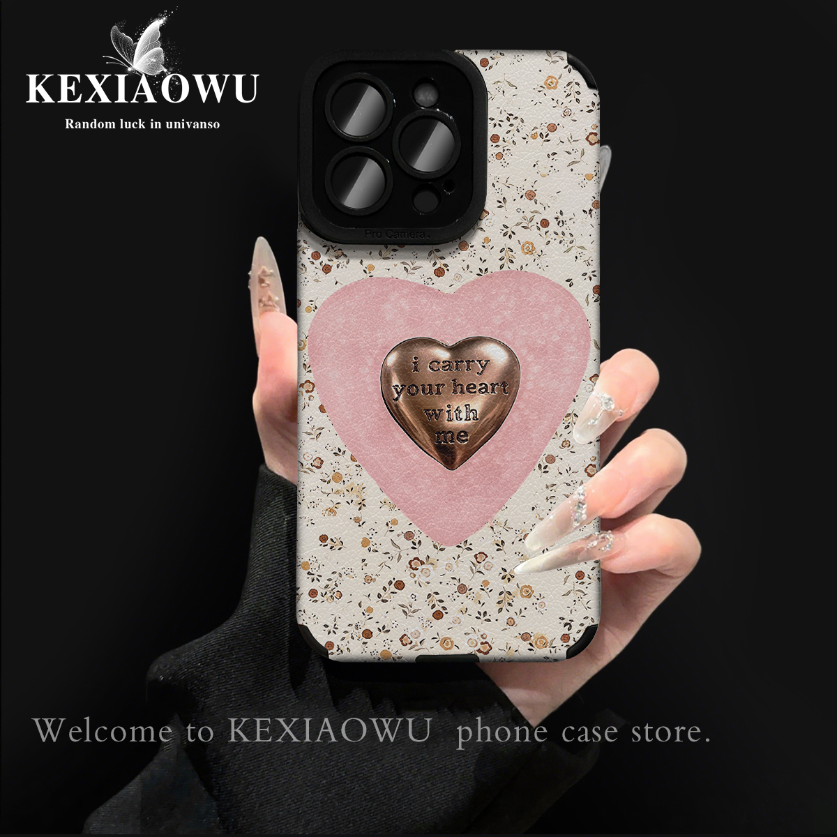 碎花爱心适用苹果iPhone11手链