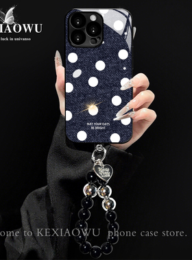 适用苹果13proma牛仔纹波点6/7plus钛灰电镀玻璃壳17pro中国风苹果11新款复古x/xr手机壳iphone15/16手机壳