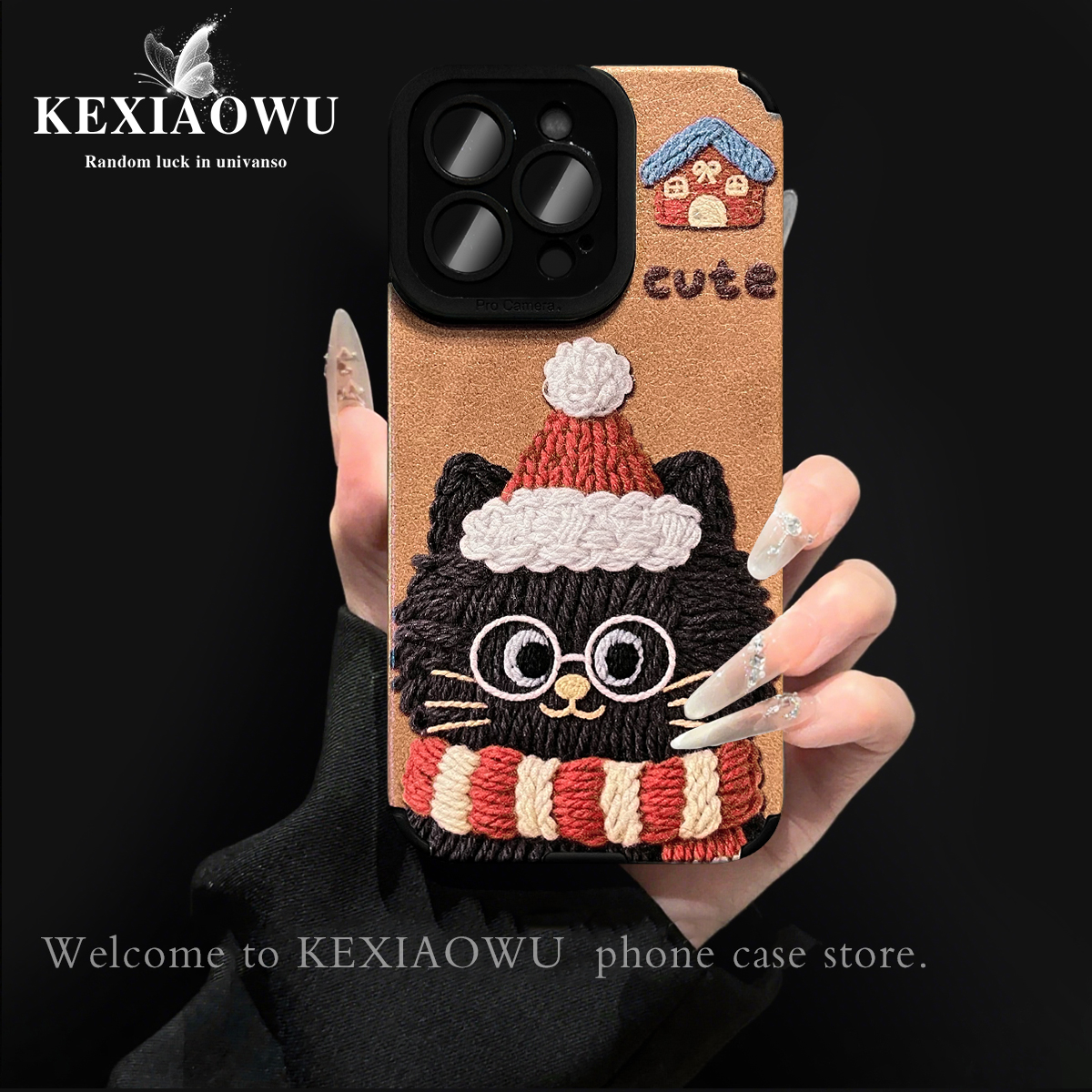 适用oppofindx7手机壳小猫