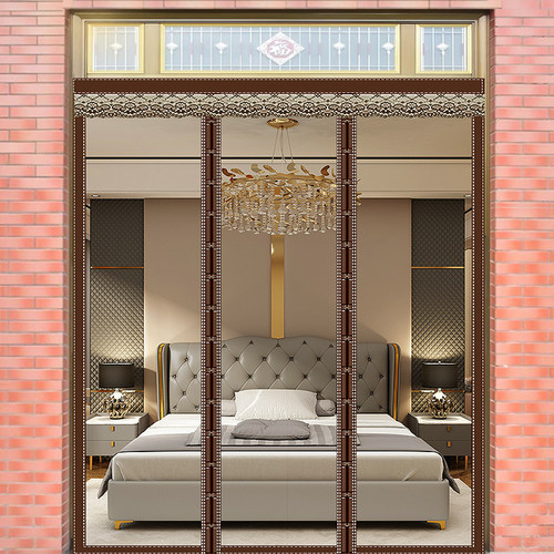 贝帘金刚网防蚊门帘简约透明