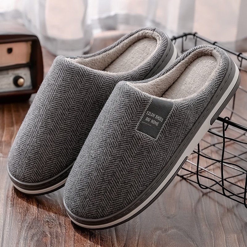 棉拖鞋男士2025新款秋冬季室内家居防滑加绒大码老人拖鞋待客女士