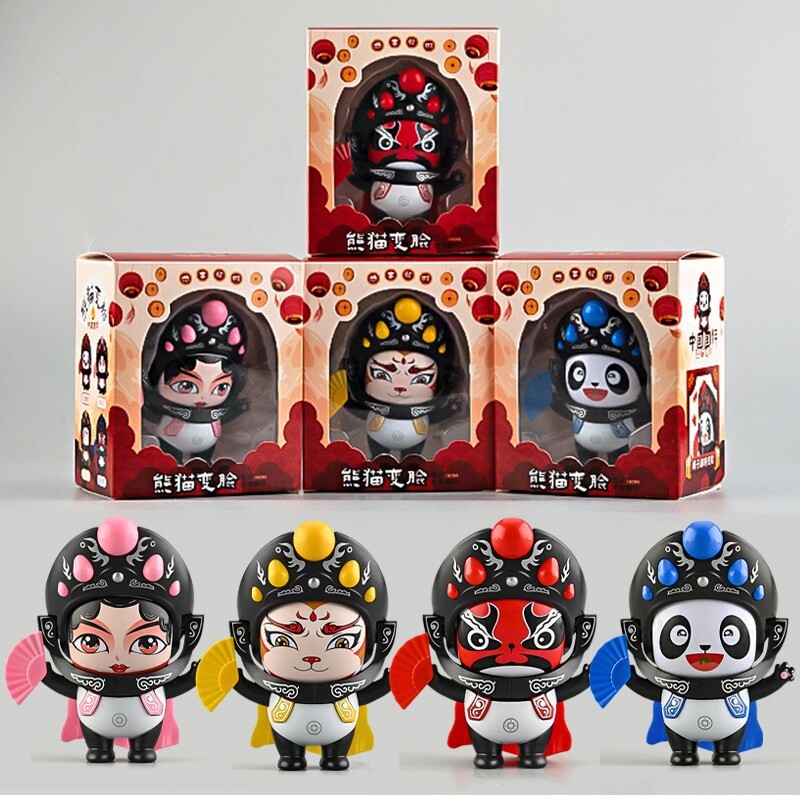 JHY/君鸿月变脸机器人娃娃脸谱国粹文化熊猫变脸中国特色儿童创意