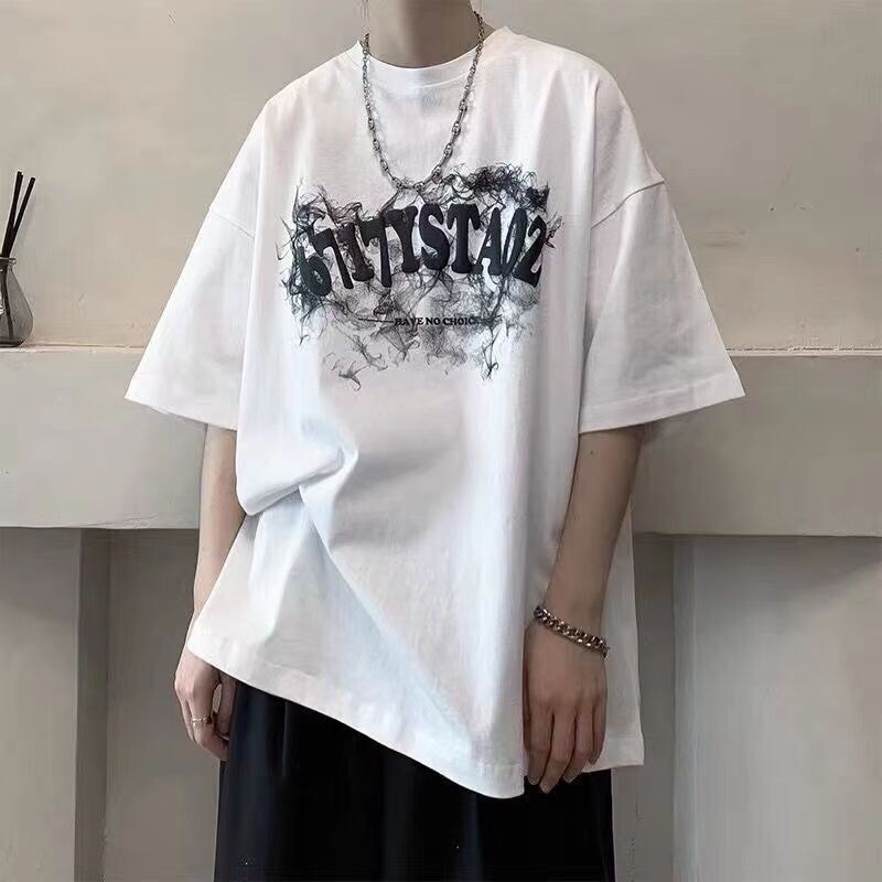JHY/君鸿月夏季短袖t恤男士ins潮牌美式街头宽松百搭半袖韩版潮流