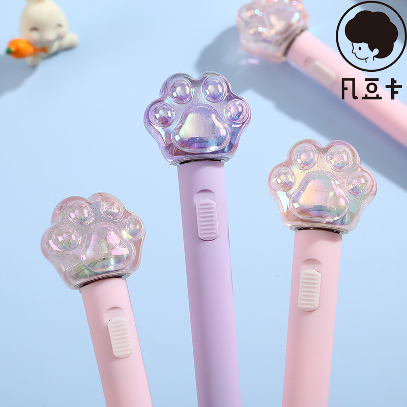 君鸿月凡豆卡猫爪转转灯笔中性笔高颜值推灯气氛笔创意设计学生