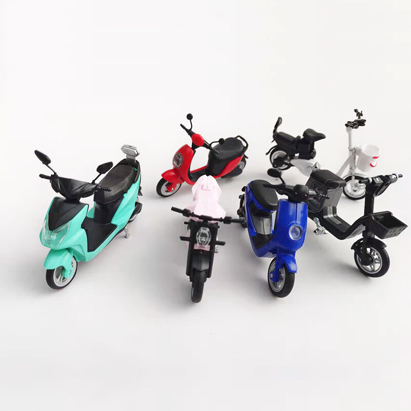 JHY/君鸿月正版4D电动车拼装模型6款1:24概念小摩托车塑料玩具DIY