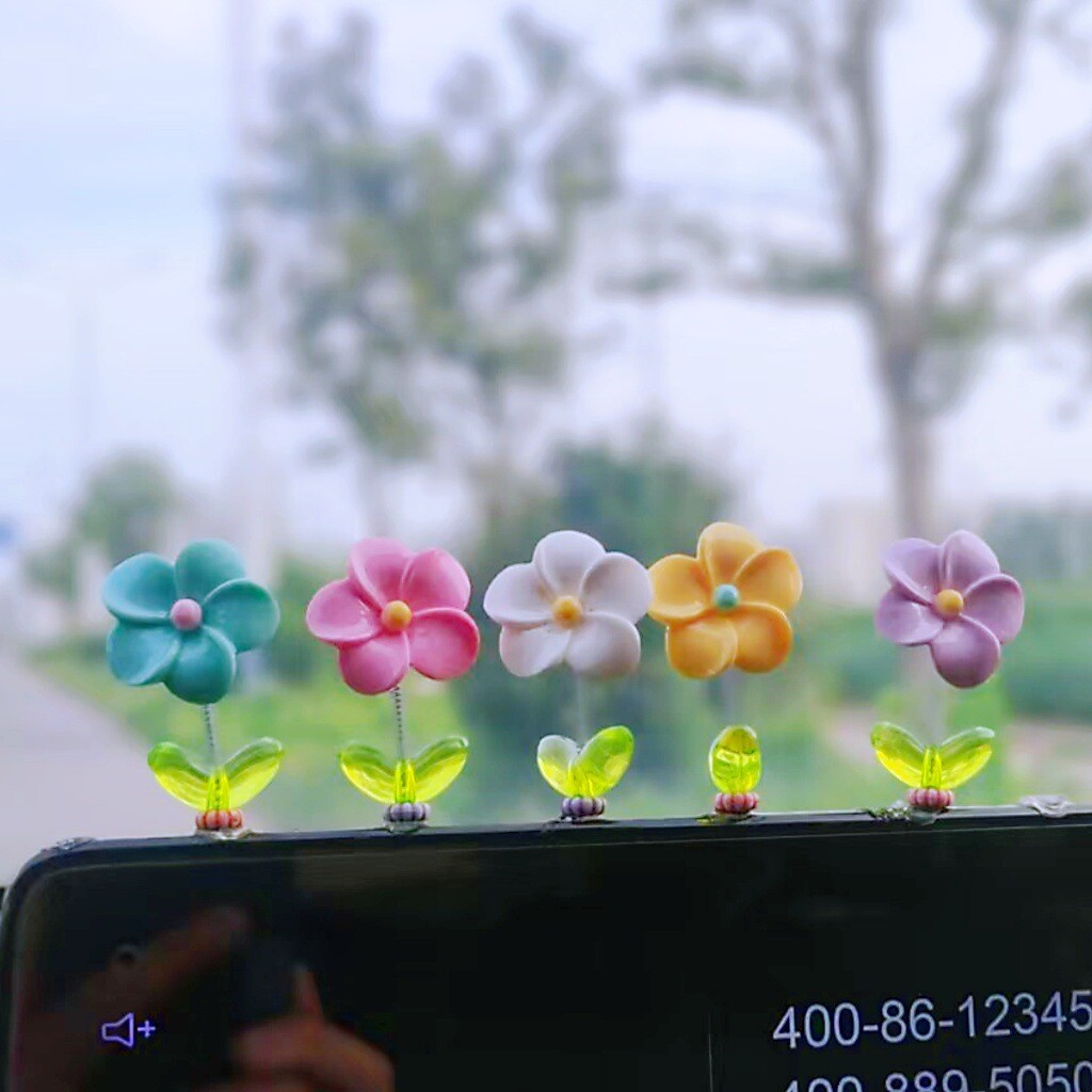 君鸿月摇摆花朵弹簧摇摆汽车内饰装饰小摆件汽车摆件仪表盘液晶