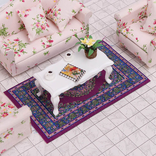 君鸿月微缩食玩1:12分ob11娃娃屋土耳其地毯迷你模型dollhouse