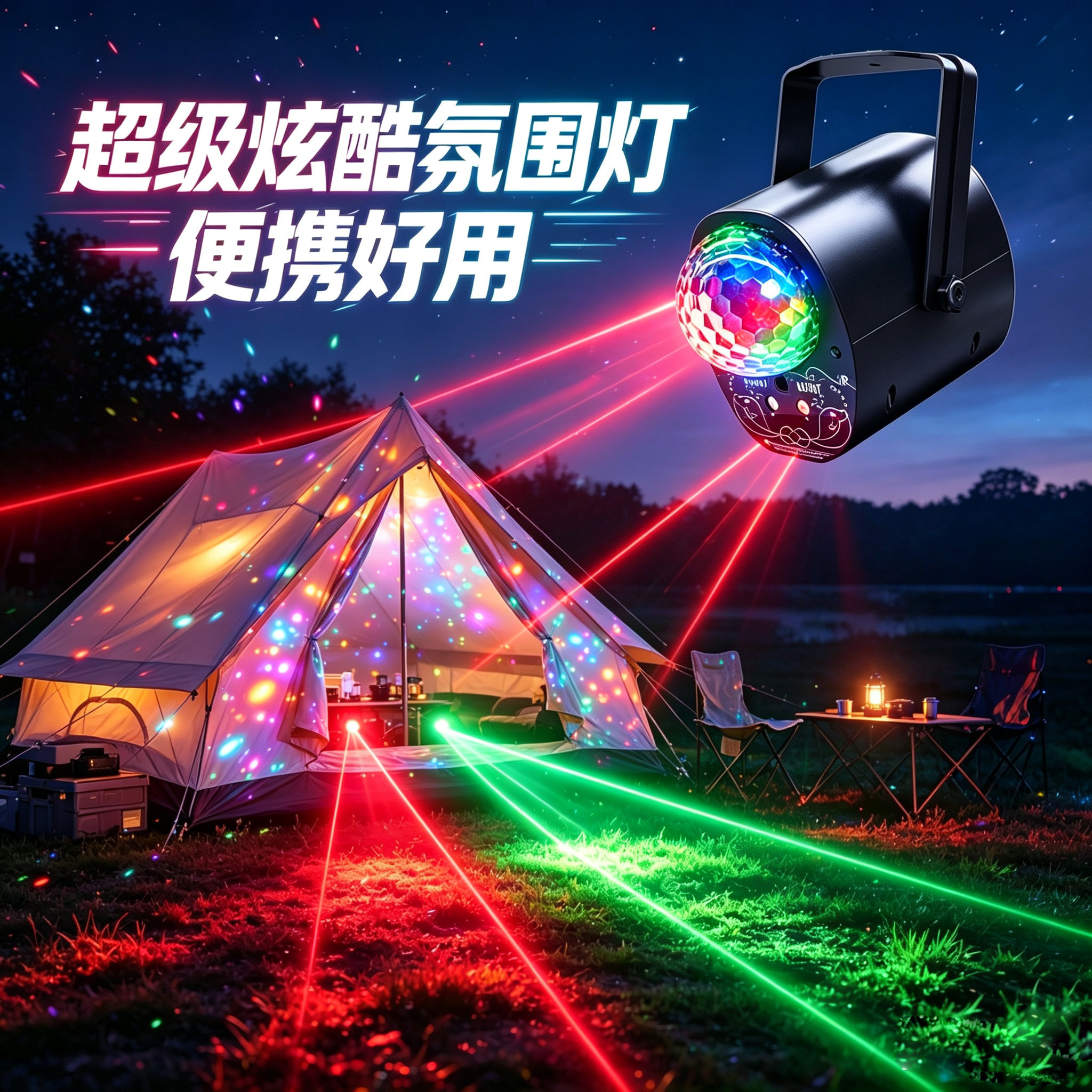 七彩旋转彩灯ktv氛围灯声控dj舞台灯光酒吧闪光灯家用激光灯