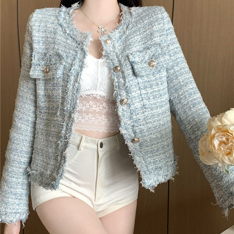 小香风粗花呢外套女2025新款