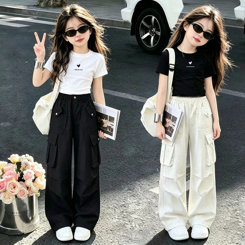 街舞女童服装爵士舞上衣尚酷帅两件套时髦儿童舞衣练功潮酷夏装图片