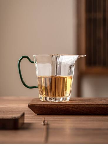 玻璃公道杯带把透明分茶器高档耐热茶海家用功夫茶具配件泡茶匀杯