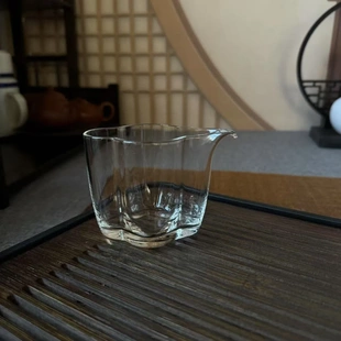 日式云朵海棠150ml公杯加厚耐热高硼硅玻璃茶海分茶功夫茶具匀杯