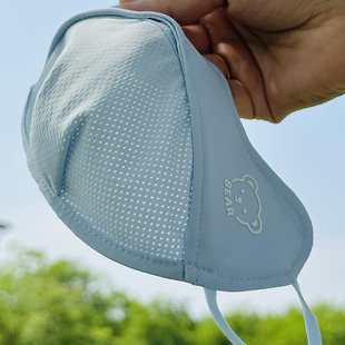 儿童防晒口罩夏季薄款透气网眼男童女童成人面罩宝宝小孩大童小童