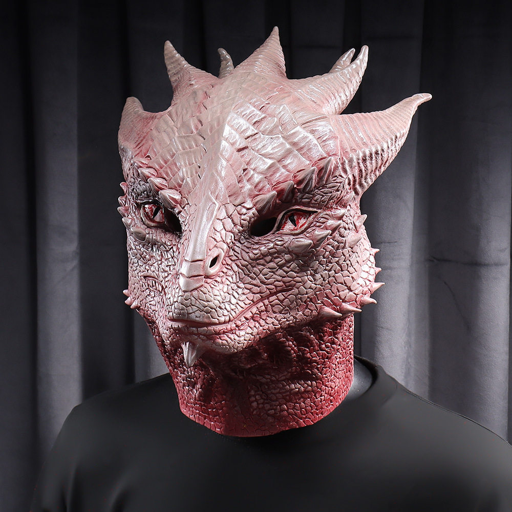 游戏龙炫酷面具Cosplay动物战士角色怪物乳胶头盔万圣节派对道具