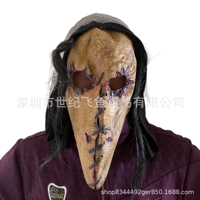 万圣节血腥鸟头面具表演动物恐怖面具吓人鬼屋密室逃脱剧本杀道具