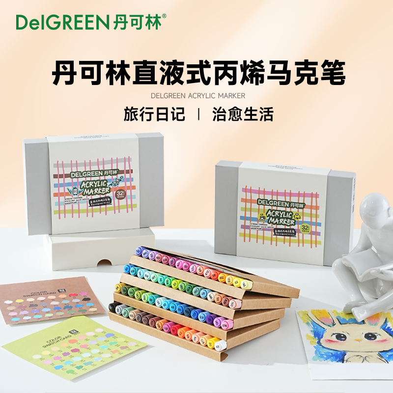 丹可林软头丙烯马克笔速干防水笔